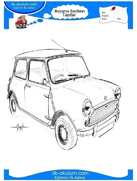 Çocuklar İçin Mini-cooper Boyama Sayfaları 